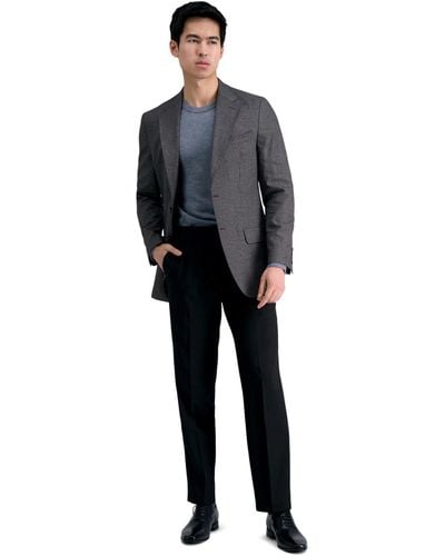 Haggar Premium Comfort Straight-fit 4-way Stretch Wrinkle-free Flat-front Dress Pants - Black