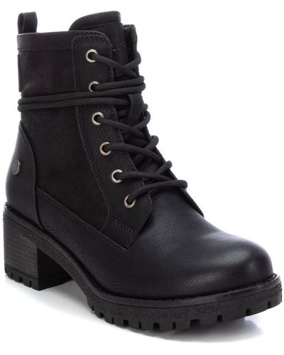 Xti Lace-up Booties By - Black