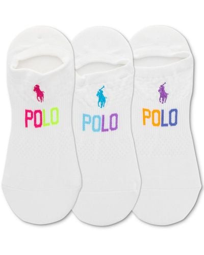 Polo Ralph Lauren 3-pk. No Show Mesh Liner Socks - White