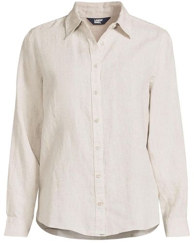 Lands' End Linen Classic Shirt - White