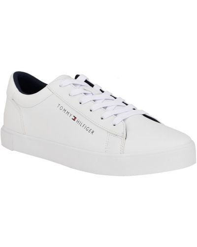 Tommy Hilfiger Ribby Lace Up Fashion Sneakers - White