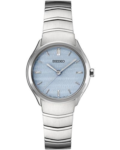 Seiko Essentials Stainless Steel Bracelet Watch 30mm - Blue