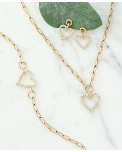Wrapped in Love Diamond Heart Bracelet Necklace Drop Earrings Jewelry Collection In 14k Gold Created For Macys - Metallic