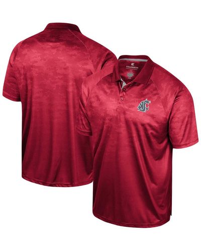 Colosseum Athletics Washington State Cougars Honeycomb Raglan Polo Shirt - Red