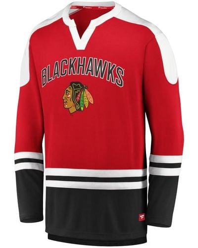 Majestic Chicago Blackhawks Slapshot Crew Shirt - Red