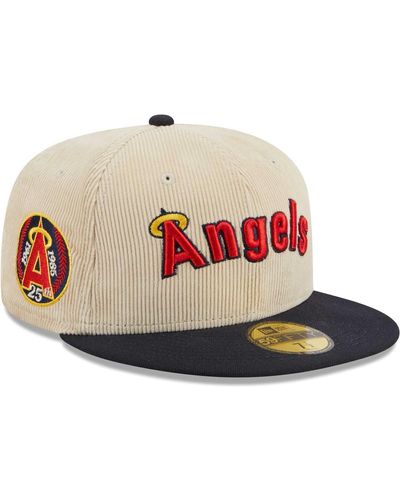 KTZ California Angels Cooperstown Collection Corduroy Classic 59fifty Fitted Hat - Pink