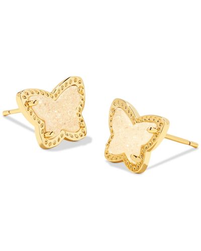 Kendra Scott 14k Gold-plated Drusy Stone Butterfly Stud Earrings - Metallic