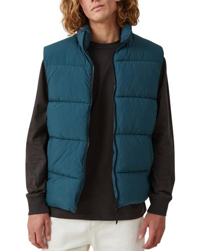 Cotton On Mother Puffer Vest - Blue