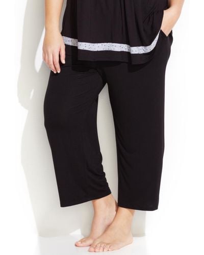 Ellen Tracy Plus Size Yours To Love Capri Pajama Pants - Black