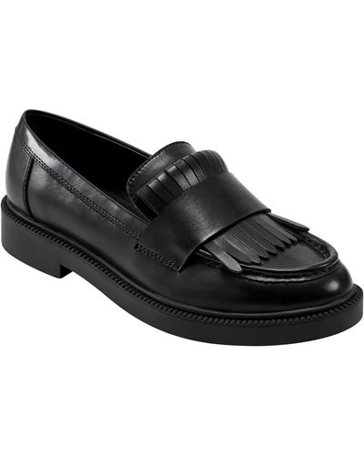 Marc Fisher Calixy Almond Toe Slip-on Casual Loafers - Black