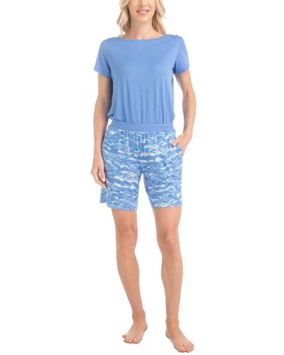 Muk Luks 2-pc. Joyful Nautical Pajamas Set - Blue