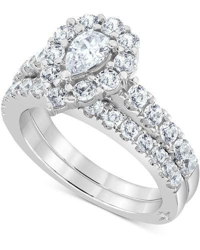 Marchesa Certified Diamond Pear Halo Bridal Set (2 Ct. T.w. - Multicolor