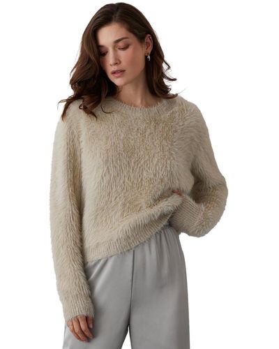 Crescent Hartley Faux Mohair Crew Neck Sweater - Brown