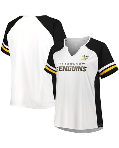 Profile Pittsburgh Penguins Plus Size Notch Neck Raglan T-shirt - Black