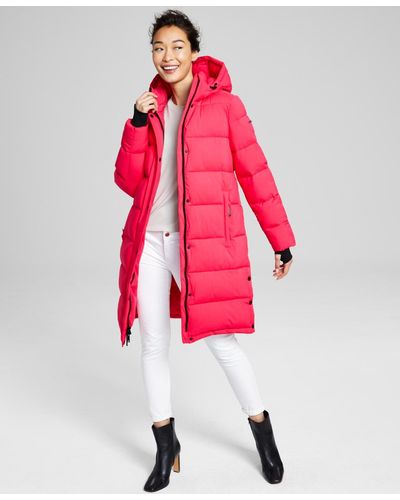 BCBGeneration Hooded Puffer Coat - Red