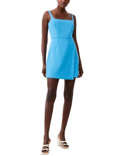 French Connection Whisper Crossover Mini Dress - Blue