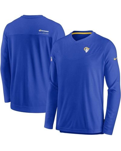 Nike Los Angeles Rams 2022 Sideline Coach Chevron Lock Up Performance Long Sleeve T-shirt - Blue