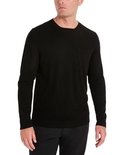 Kenneth Cole Techni-cole Long-sleeve Pocket T-shirt - Black