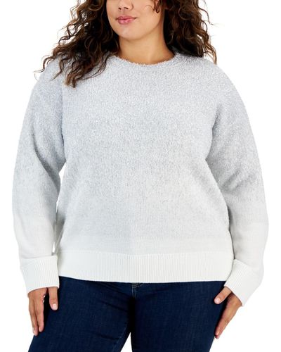 Tommy Hilfiger Plus Size Metallic Ombre Sweater - Gray