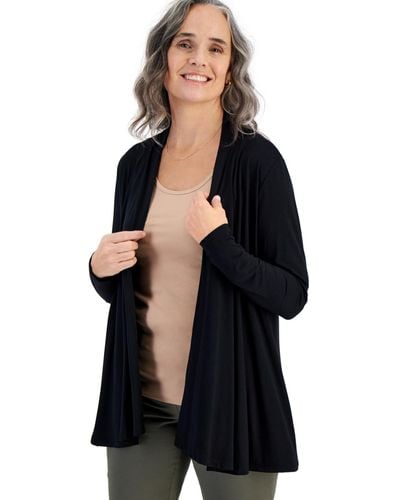 Style & Co. Open-front Knit Cardigan - Black