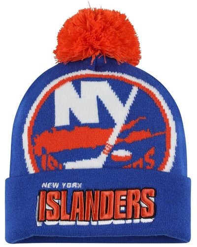 Mitchell & Ness New York Islanders Punch Out Cuffed Knit Hat - Blue