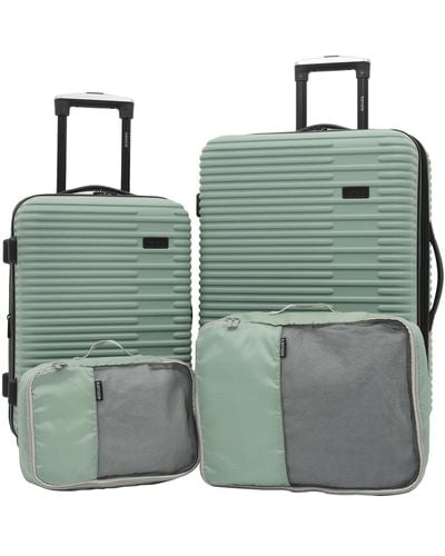 Kensie Hillsboro Expandable Rolling Hardside Collection Set - Green