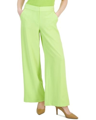 Tahari Mid-rise Wide-leg Career Pants - Green