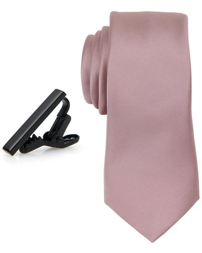 Con.struct Solid Tie & 1" Tie Bar Set - Pink