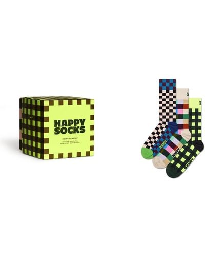 Happy Socks Check It Out Socks Gift Set - Green