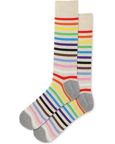 Hot Sox Inclusive Stripe Crew Socks - Grey