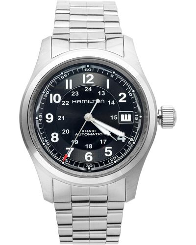 Hamilton Watch, Men's Swiss Automatic Khaki Field Stainless Steel Bracelet 38mm H70455133 - Gray