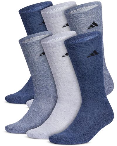 adidas 6-pk.athletic Cushioned Crew Socks - Blue