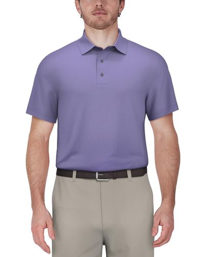 PGA TOUR Short-sleeve Mini-check Performance Polo Shirt - Purple