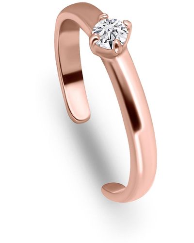 Giani Bernini Solitaire Cubic Zirconia 18k Rose Gold And Gold Over Silver - Metallic