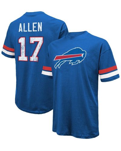 Majestic Threads Josh Allen Distressed Buffalo Bills Name And Number Oversize Fit T-shirt - Blue