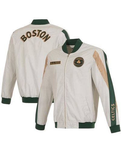 JH Design Boston Celtics 2023/24 City Edition Nylon Full-zip Bomber Jacket - Gray