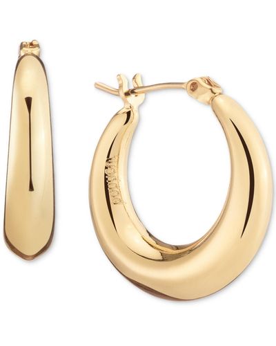 Bonheur Jewelry Puffed Hoop Earrings - Metallic