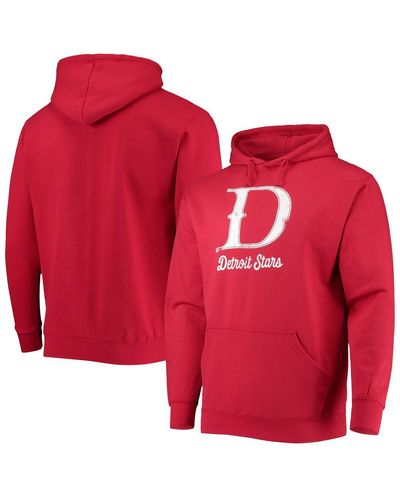 Stitches Detroit Stars Negro League Logo Pullover Hoodie - Red