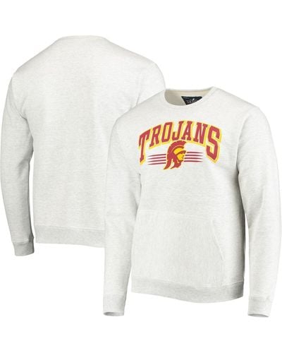 League Collegiate Wear Usc Trojans Upperclassman Pocket Pullover Sweatshirt - White