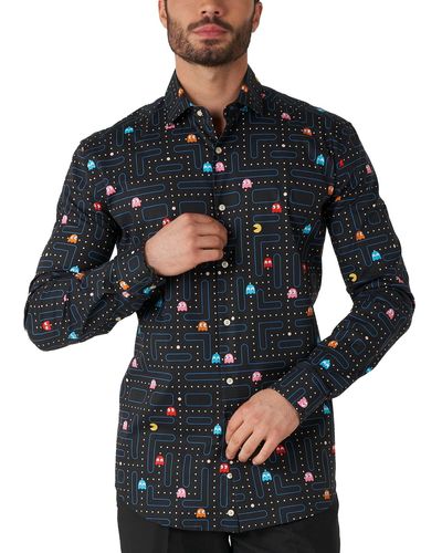 Opposuits Long-sleeve Pac-man Graphic Shirt - Blue