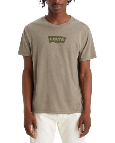 Levi's Classic-fit Batwing Logo Short Sleeve Crewneck T-shirt - Brown