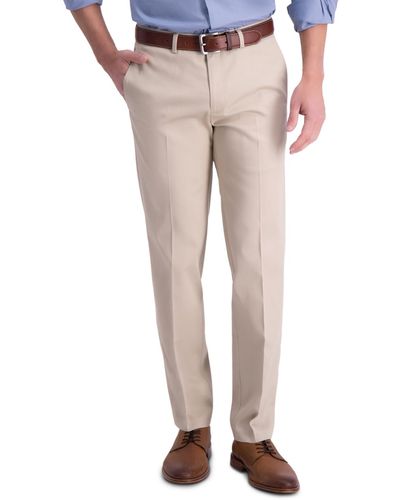 Haggar Iron Free Premium Khaki Straight-fit Flat-front Pant - Natural