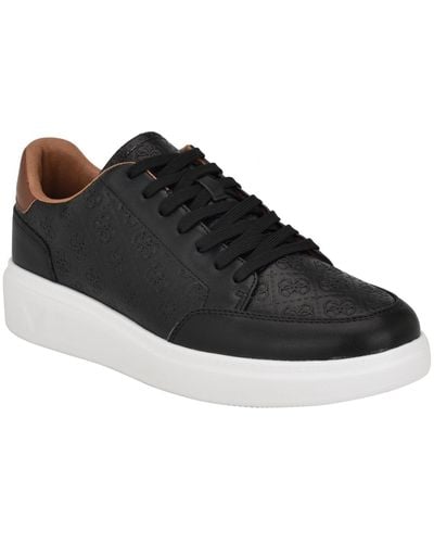 Guess Creed Branded Lace Up Fashion Sneakers - Black