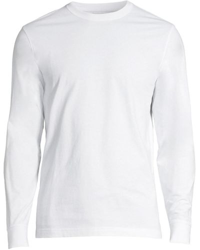 Lands' End School Uniform Long Sleeve Essential T-shirt - White