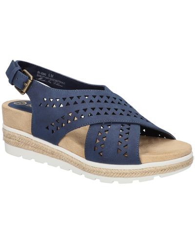 Bella Vita Cosette Wedge Sandals - Blue