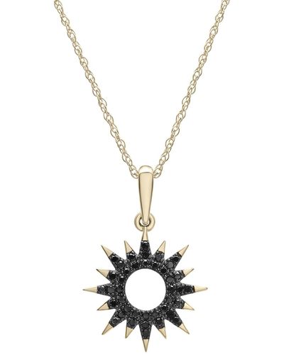 Wrapped in Love Diamond Sun Pendant Necklace (1/10 Ct. T.w. - Metallic