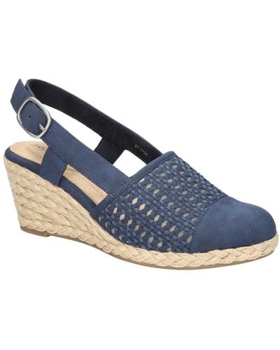 Easy Street Taffy Buckle Slingback Espadrille Wedges in Black Lyst
