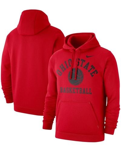 Nike Ohio State Buckeyes Basketball Club Fleece Pullover Hoodie - Red