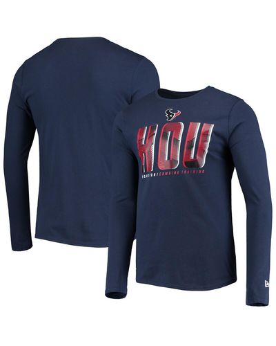 KTZ Houston Texans Combine Authentic Static Abbreviation Long Sleeve T-shirt - Blue