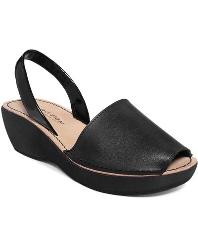 Kenneth Cole Fine Glass Wedge Sandals - Black